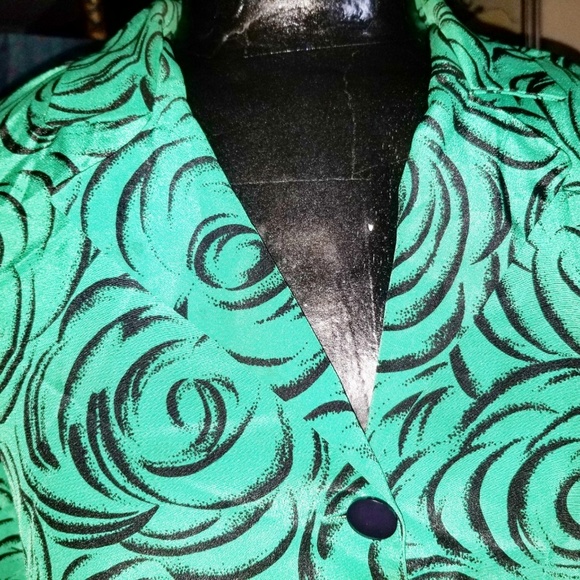 Vintage Liz Roberts Buttoned Funky Ladies Top - Picture 5 of 8